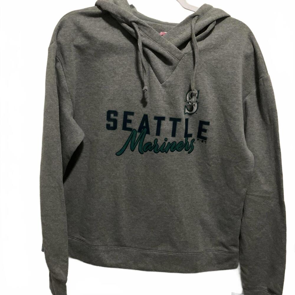Seattle Mariners Women's Gray Hoodie Sweatshirt L New